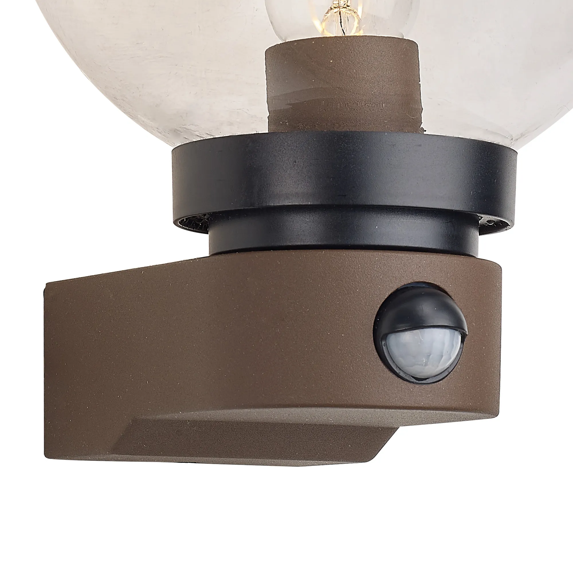 Milo Globe Wall Lamp PIR IP54 Dark Brown D0877  Deco Milo